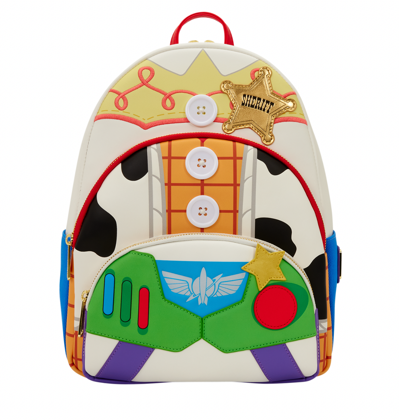 Toy Story 5 Triple Pocket Jessie, Woody, & Buzz Mini Backpack Loungefly