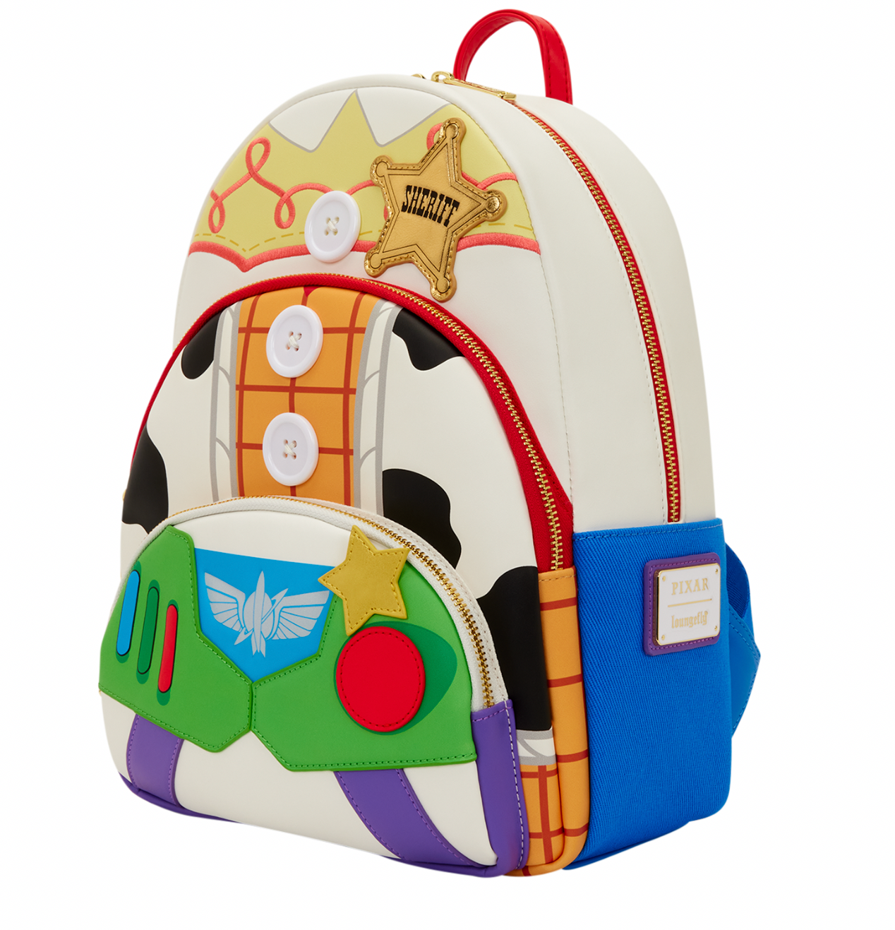 Toy Story 5 Triple Pocket Jessie, Woody, & Buzz Mini Backpack Loungefly