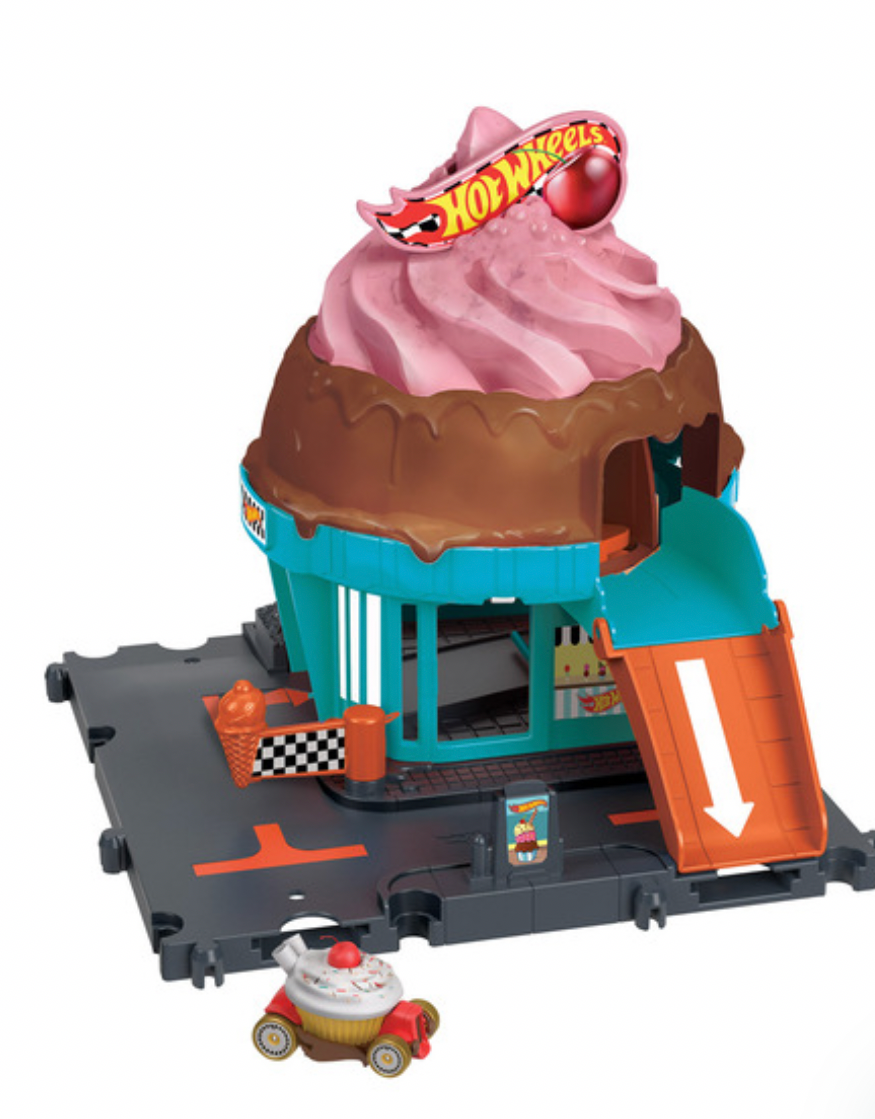 Hot Wheels City Downtown Ice Cream Swirl Playset
