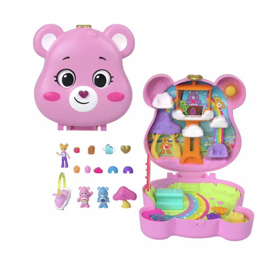 Polly Pocket x Care Bears Dolls & Playset with Toy Car