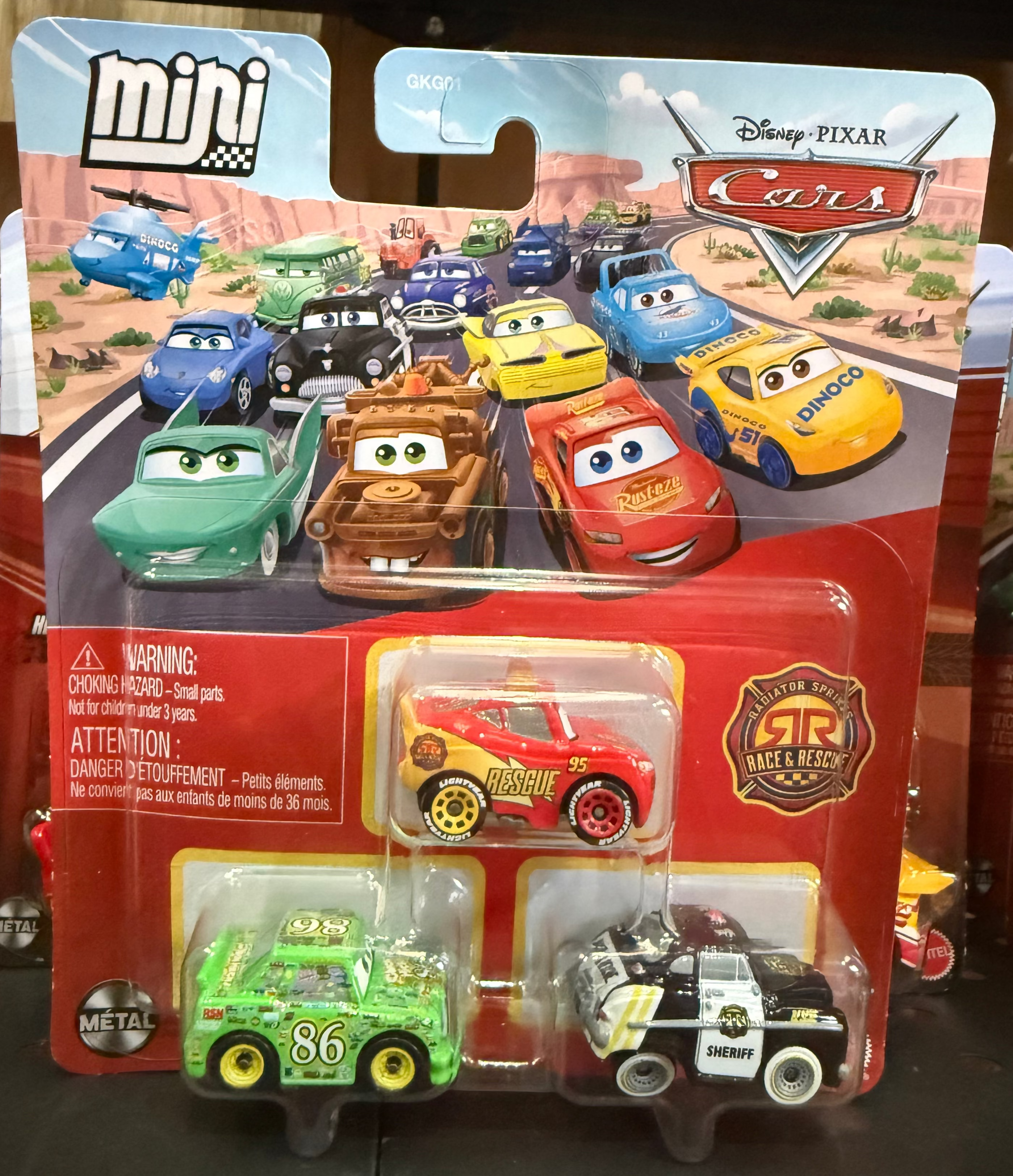 Disney Cars Minis Chick Hicks Lightning McQueen & Sheriff