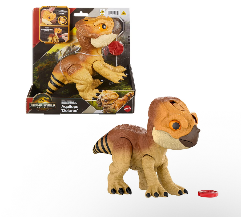 Mattel Jurassic World Rebirth Primal Protector Aquilops With Sounds