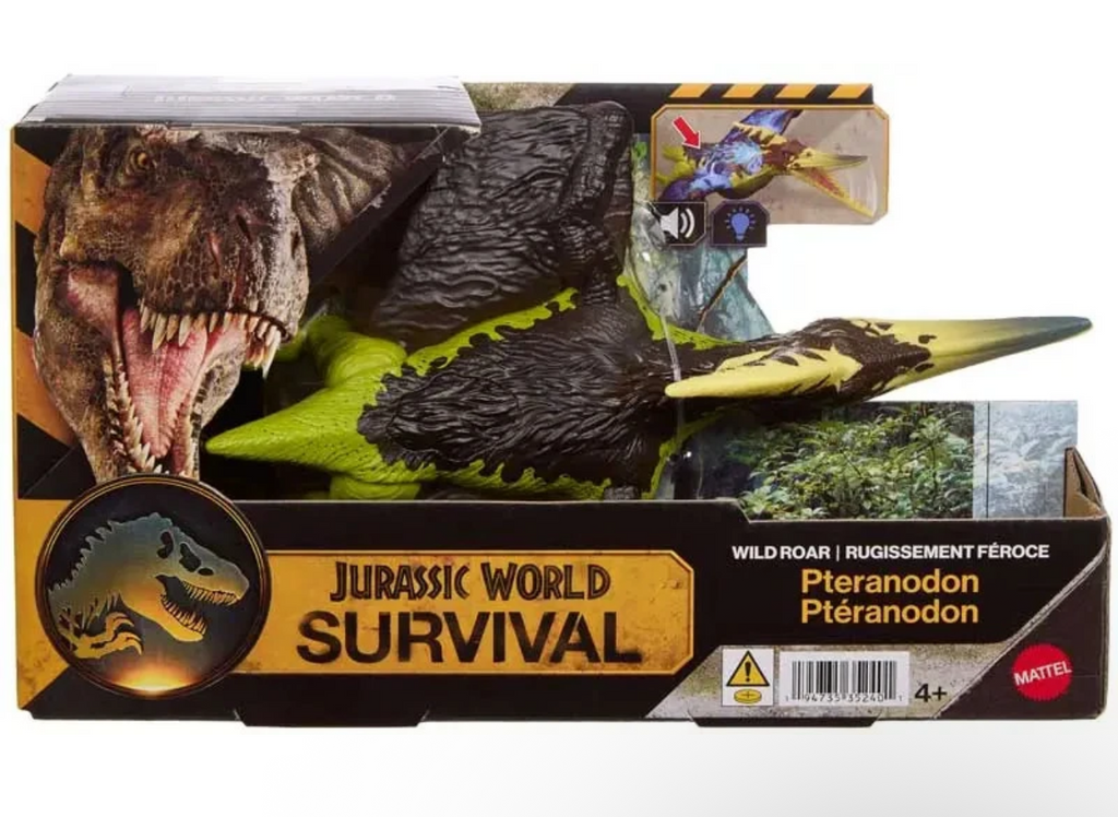 Jurassic World Wild Roar Pteranodon Dinosaur Action Figure Toy with Chomp Attack
