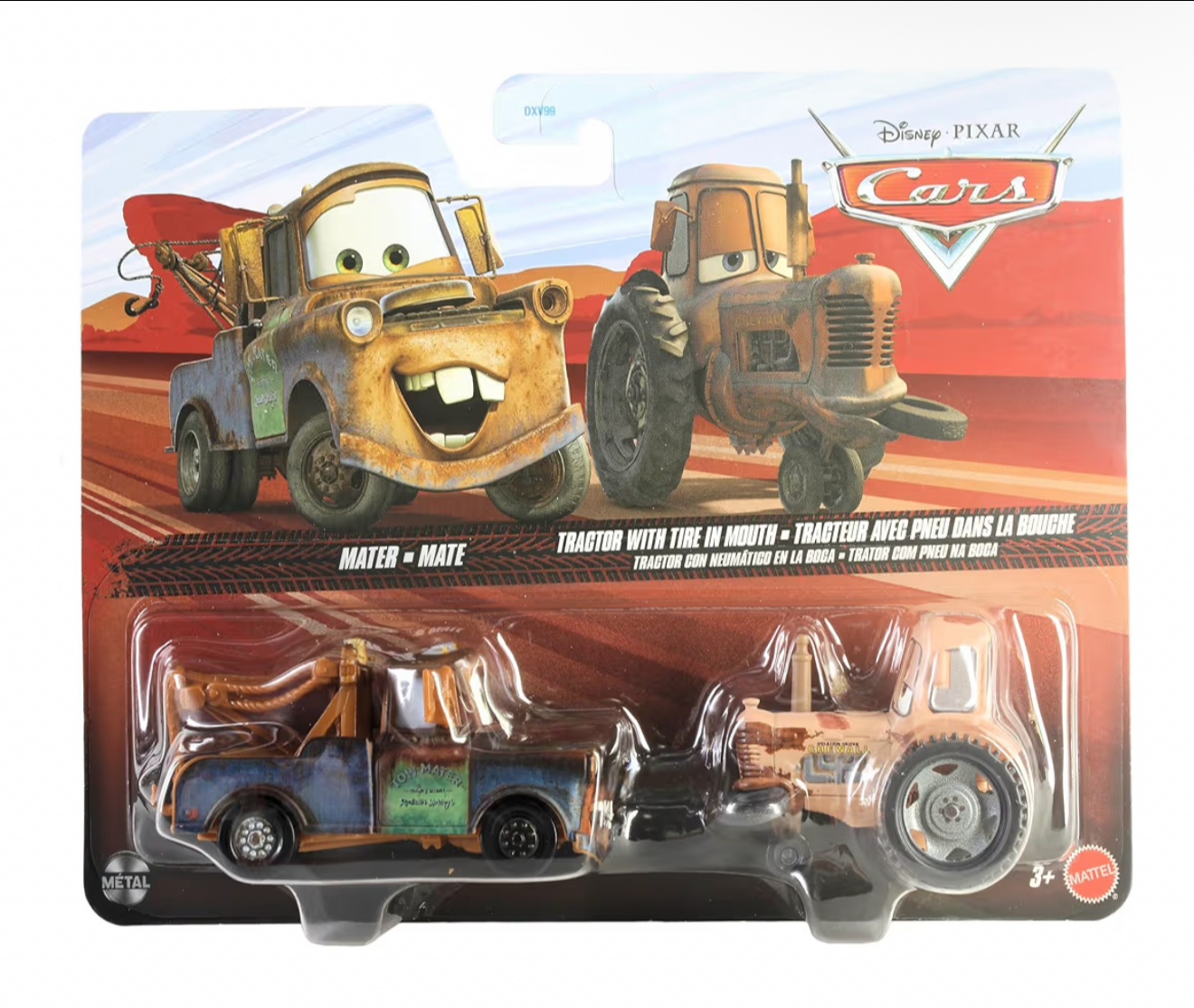 Disney Cars 2-Pack Mater and Tractor with Tire in Mouth