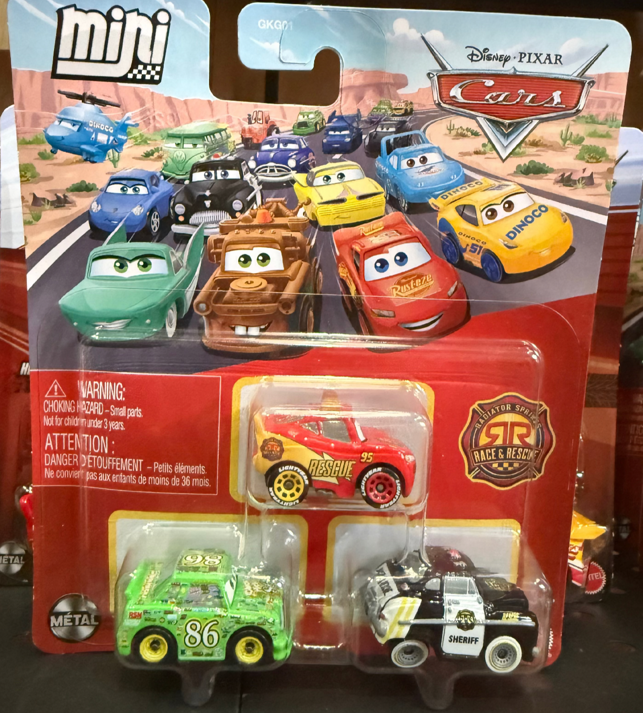 Disney Cars Minis Chick Hicks Lightning McQueen & Sheriff