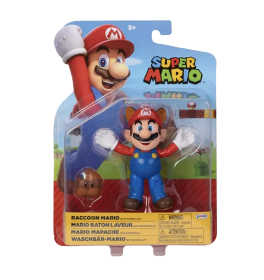 Super Mario Raccoon Mario with Leaf 10cm Figure