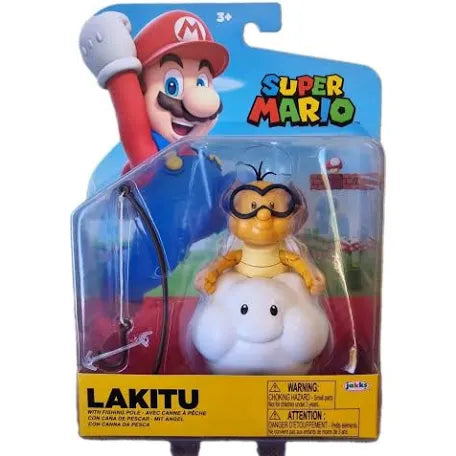 SUPER MARIO BROS ▪︎ 4" ▪︎ Lakitu With Fishing Pole Figure ▪︎ 2025