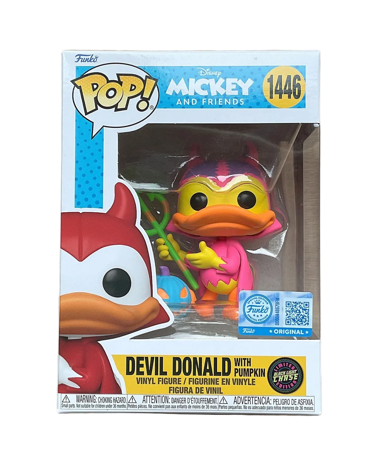 Funko Pop Disney Devil Donald With Pumpkin Black Light CHASE #1446