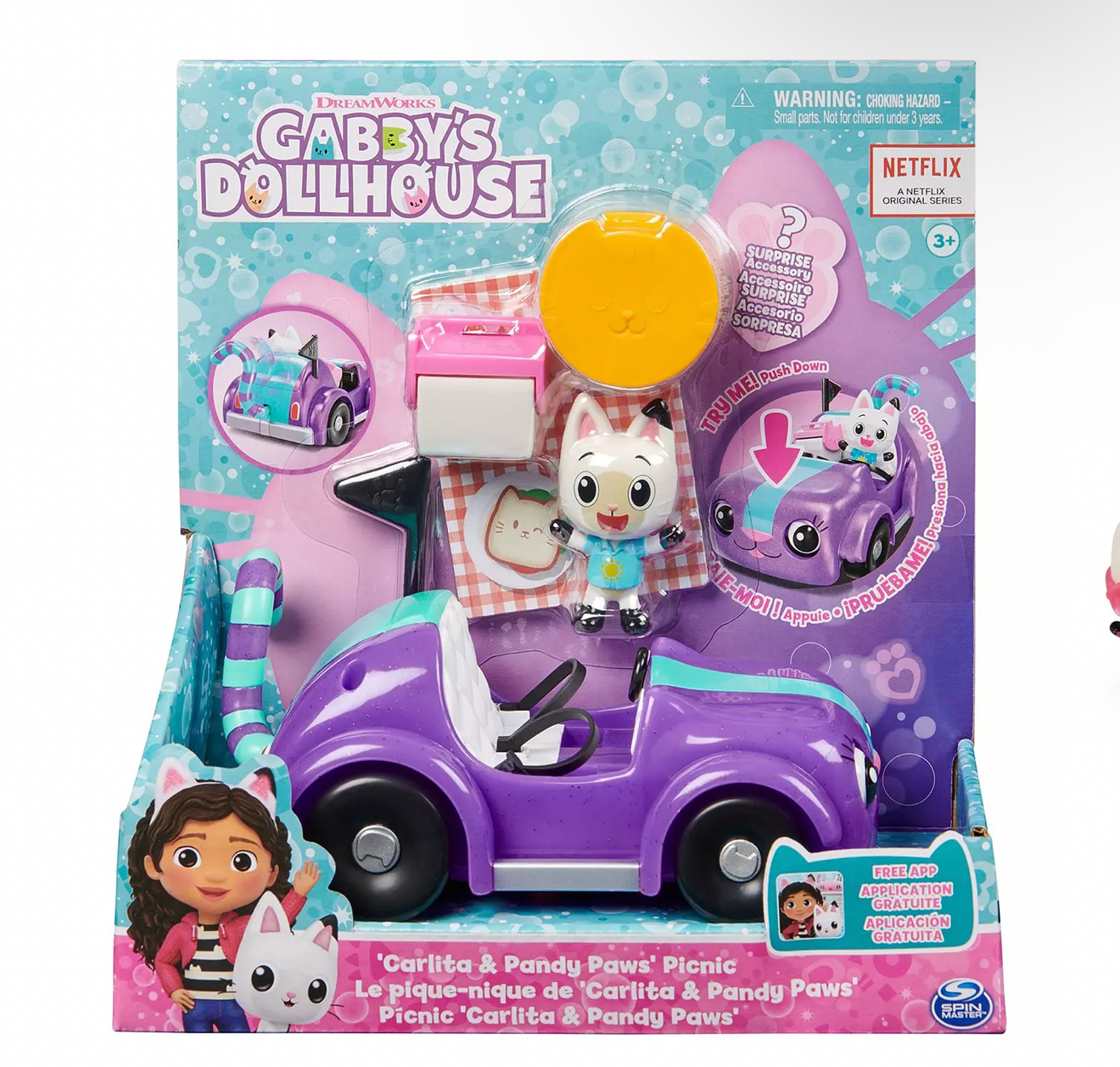 Gabby's Dollhouse Carlita Car and Pandy Paws Picnic
