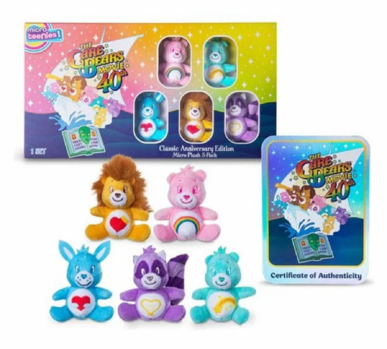 Micro Teenies Care Bears Classic Anniversary Edition Plush 5 Pack